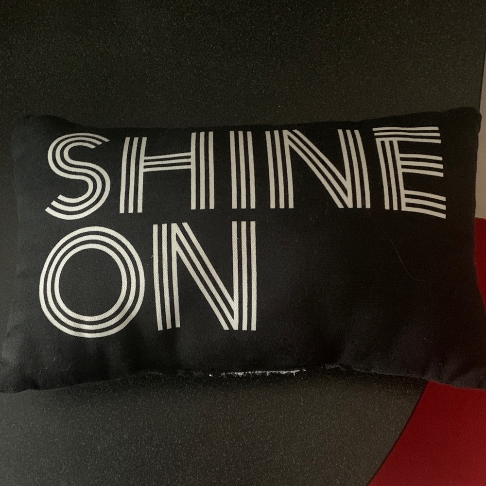 Black 'Shine On' Decorative Pillow